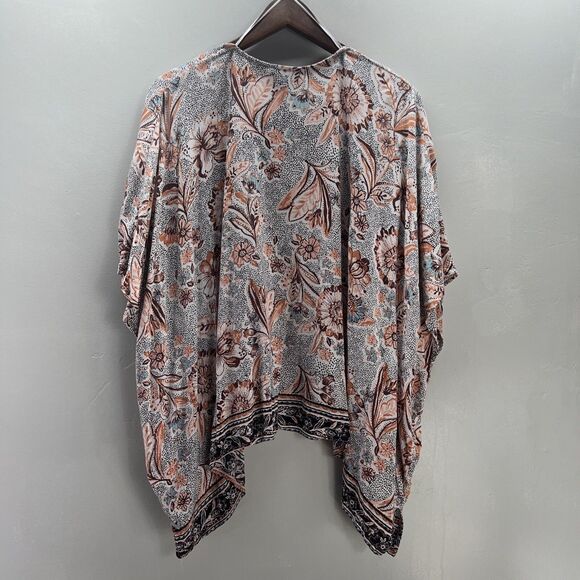 Angie Cardigan Cover Up Women’s Size L Floral Bohemian Short Sleeve Cardigan - Picture 2 of 9
